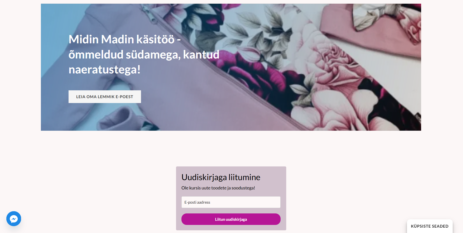WordPress E-poe disaini näidis MariNet veebilahendused